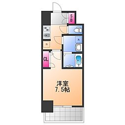 S-RESIDENCE堺浜寺broad 7階1Kの間取り