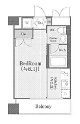 パークフラッツ松戸 10階1Kの間取り