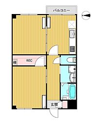 高浜レジデンス 4階2DKの間取り