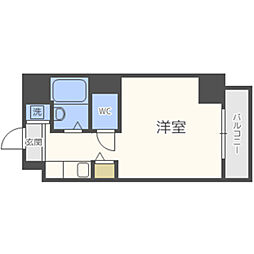 パンルネックスクリスタル九大前 ワンルームの間取図画像
