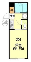 ミレアビターレ北千住 1Kの間取図画像