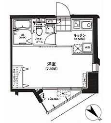 サウンドおしあげ 1Kの間取図画像