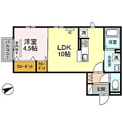 パレッティ 1LDKの間取図画像