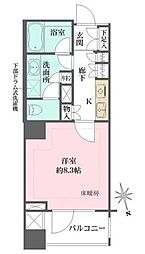 グランスイート明石町 1Kの間取図画像