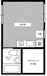 パークテラス方南 1階ワンルームの間取り