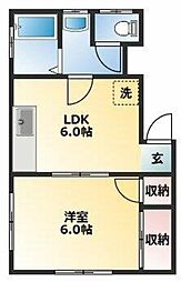 蓮田ビル 1LDKの間取図画像
