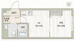 フラシア東武練馬 1DKの間取図画像