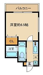 アダット新中野 1階1Kの間取り
