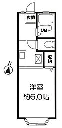 コーポエイト 1Kの間取図画像