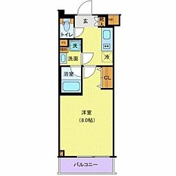 東武東上線 中板橋駅 徒歩9分の賃貸マンション 2階1Kの間取り
