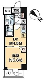 L'AVENIRMACHIDA 1DKの間取図画像