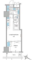 ルフォンプログレ北新宿 1LDKの間取図画像