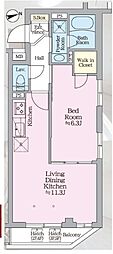 アイルプレミアム西新宿 1LDKの間取図画像