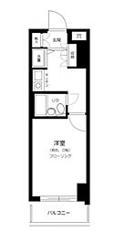 都営大江戸線 練馬駅 徒歩7分の賃貸マンション 4階1Kの間取り