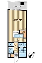 ミスズコート門前仲町 ワンルームの間取図画像