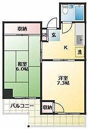 モンターニュ駒込 1階2Kの間取り