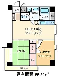 JR埼京線 北赤羽駅 徒歩4分の賃貸マンション 10階2LDKの間取り