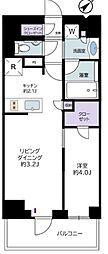 オープンレジデンシア新宿ザ・ハウス 1LDKの間取図画像