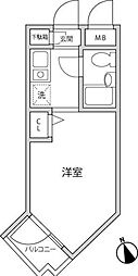 DOM二子新地 ワンルームの間取図画像
