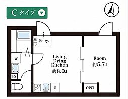 プライムスクエア池上 1LDKの間取図画像