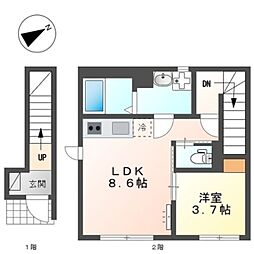 ESPOIR HILLS 1LDKの間取図画像