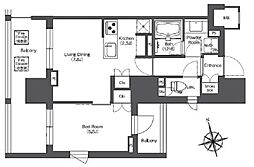 リーブルグラント西新宿イースト 8階1LDKの間取り