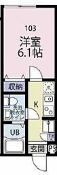 アプローズ 1Kの間取図画像