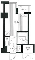 入谷センチュリープラザ21 9階ワンルームの間取り