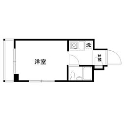 京急本線 大森海岸駅 徒歩3分の賃貸マンション 7階ワンルームの間取り