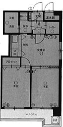 エステート.モア大濠れんが通り 2DKの間取図画像
