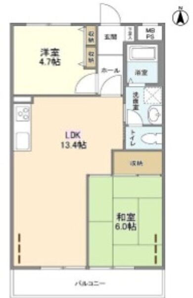 シャトー・デ・アサヒ ｜大阪府堺市中区深井清水町(賃貸マンション2LDK・2階・51.70㎡)の写真 その2