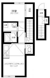 京成本線 お花茶屋駅 徒歩8分の賃貸アパート 2階1DKの間取り