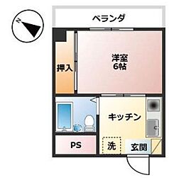 メゾンときわ 1Kの間取図画像