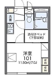 レオパレスマリン・ブルー湘南 1Kの間取図画像