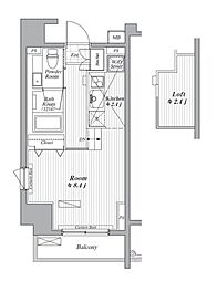 BLANCCHIC白金台 1Kの間取図画像