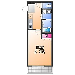 フジパレス堺浜寺石津3番館 1Kの間取図画像