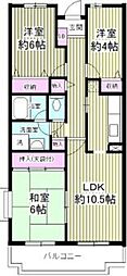 コンフォート山崎 3LDKの間取図画像