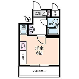 ダイホープラザ千歳烏山A 1Kの間取図画像