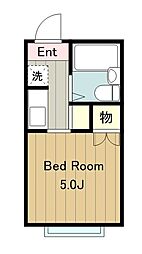 ラカセッタ 2階1Kの間取り