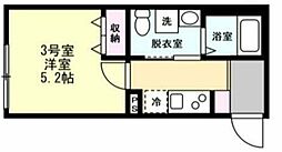 ベイルーム橋本Grande 1階1Kの間取り