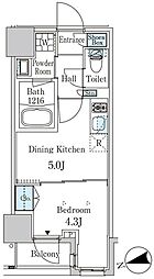 ザ・ライオンズフォーシア外神田 9階1DKの間取り