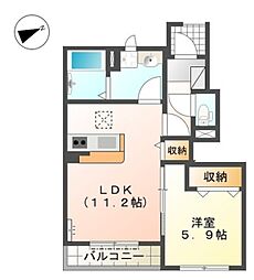 ルミナス・ハイム 1LDKの間取図画像