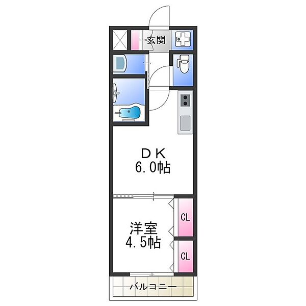 ルガール 我孫子 ｜大阪府大阪市住吉区我孫子１丁目(賃貸アパート1DK・3階・26.09㎡)の写真 その2