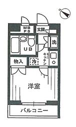 ワコーレ東村山 1階1Kの間取り