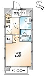 パーク巣鴨 1Kの間取図画像