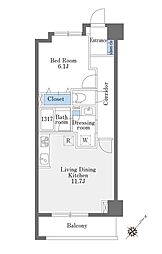 ラドゥセール巣鴨West 1LDKの間取図画像