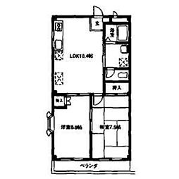 Aビル 2LDKの間取図画像