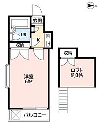 アートパレス浦和No.1 1Kの間取図画像