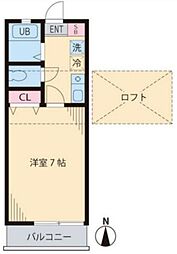 フローレンス一橋2号館 2階1Kの間取り