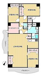 今泉コーポラス 3LDKの間取図画像
